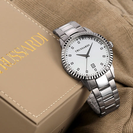 Orologio TRUSSARDI uomo T-bent tempo acciaio / silver