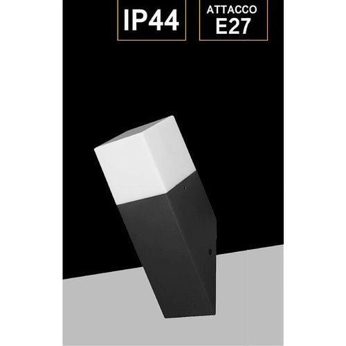 Applique A Muro Obliquo Esterno Attacco E27 In Alluminio Lampada Parete Ip44 B250