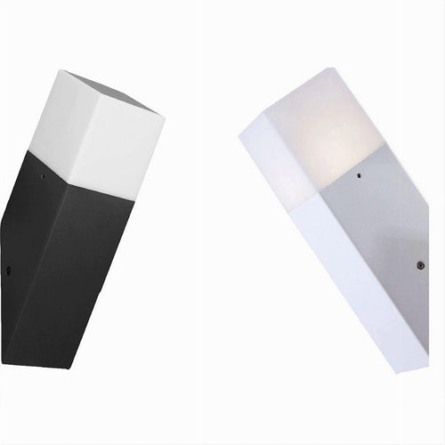 Applique A Muro Obliquo Esterno Attacco E27 In Alluminio Lampada Parete Ip44 B250