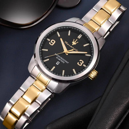 Orologio MASERATI uomo Successo datario acciaio bicolore / nero