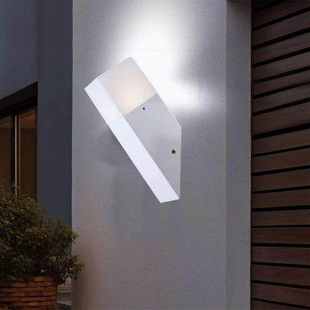 Applique A Muro Obliquo Esterno Attacco E27 In Alluminio Lampada Parete Ip44 B250