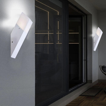 Applique A Muro Obliquo Esterno Attacco E27 In Alluminio Lampada Parete Ip44 B250