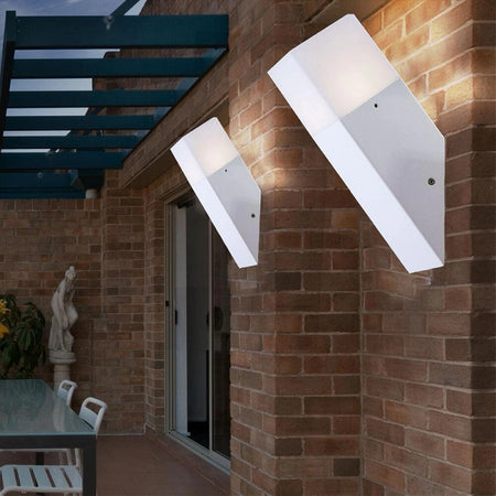 Applique A Muro Obliquo Esterno Attacco E27 In Alluminio Lampada Parete Ip44 B250