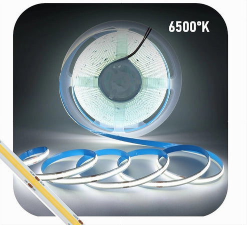 Striscia Led Cob Bobina 5mt Flessibile Dc 24v Varie Temperature Colore Cob-24v-320