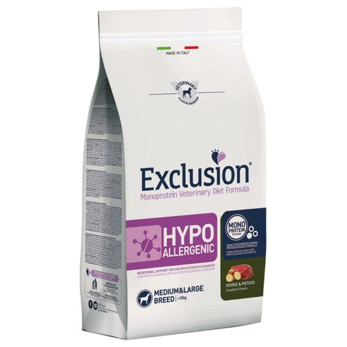 Exclusion Hypoallergenic Cani Adulti Medium&Large Breed cavallo e patate 12 kg