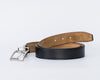 Gabri - Cintura Reversibile Nera e Marrone In Vera Pelle Nappa e Camoscio Double  face