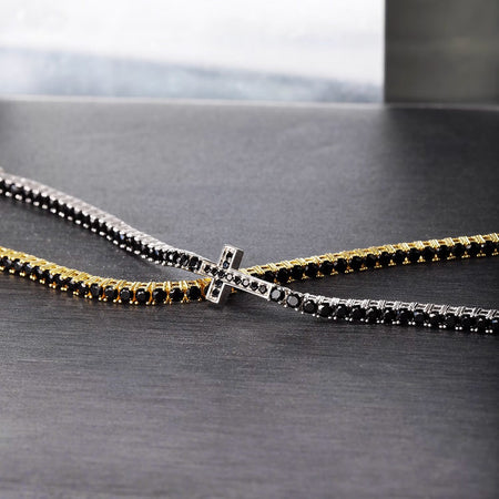 Bracciale MORELLATO uomo Tennis argento 925 / pietre nere