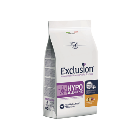 Exclusion Hypoallergenic Cani Adulti Medium&Large Breed anatra e patate 12 kg