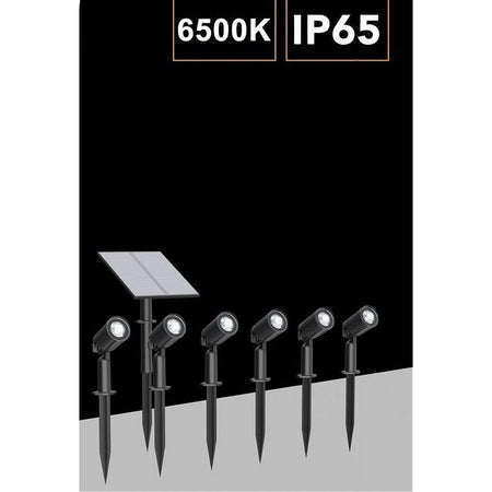 Set 4 Pz Faretti Led A Picchetto Con Pannello Solare Luce Fredda Calda Ip65 Ly04