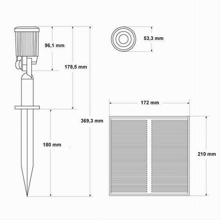 Set 4 Pz Faretti Led A Picchetto Con Pannello Solare Luce Fredda Calda Ip65 Ly04