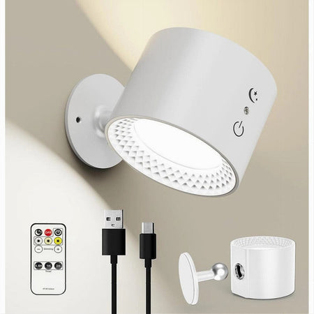 Lampada Parete Led Luce Fronte Retro Ricarica Usb 3 Colori Luce Orientabile Bd01-3c