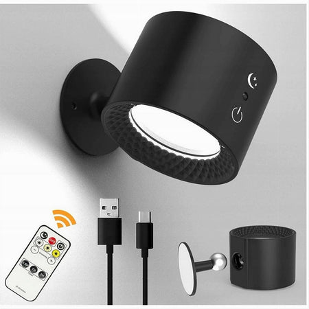 Lampada Parete Led Luce Fronte Retro Ricarica Usb 3 Colori Luce Orientabile Bd01-3c