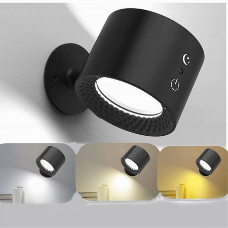 Lampada Parete Led Luce Fronte Retro Ricarica Usb 3 Colori Luce Orientabile Bd01-3c