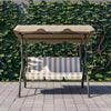 Dondolo Amalfi 3 posti altalena da giardino e veranda con cuscino imbottito 170 cm