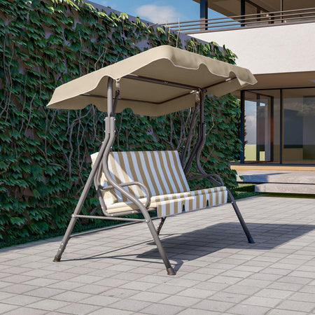 Dondolo "Amalfi" 3 posti altalena da giardino e veranda con cuscino imbottito 170 cm