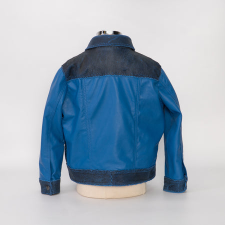 Noa - Giacca Baby Blu Effetto Vintage in vera pelle