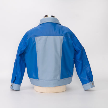 Noa - Giacca Baby Blu in vera pelle