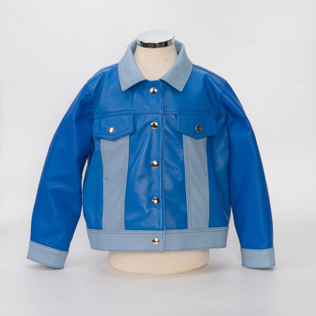 Noa - Giacca Baby Blu in vera pelle