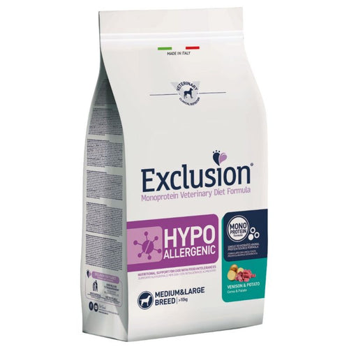 Exclusion Hypoallergenic Cani Adulti Medium&Large Breed cervo e patate