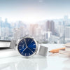 Orologio CHRONOSTAR uomo Metropol tempo acciaio mesh / blu