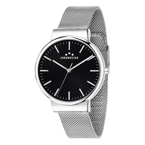 Orologio CHRONOSTAR uomo Metropol tempo acciaio mesh / nero