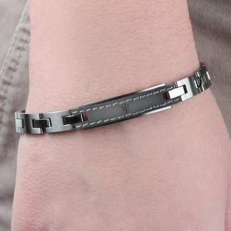 Bracciale MASERATI uomo acciaio / pelle