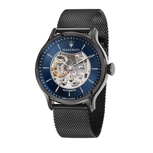 Orologio MASERATI uomo Epoca Automatico acciaio nero / blu