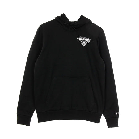 NEW ERA Felpa Cappuccio Uomo Nfl Back Logo Po Hoodie Lasrai Black/white da uomo