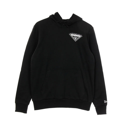 NEW ERA Felpa Cappuccio Uomo Nfl Back Logo Po Hoodie Lasrai Black/white da uomo