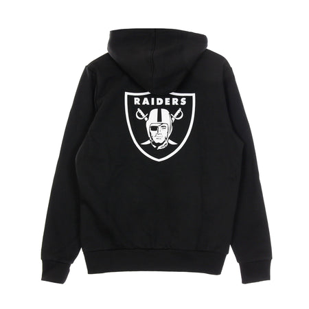 NEW ERA Felpa Cappuccio Uomo Nfl Back Logo Po Hoodie Lasrai Black/white da uomo