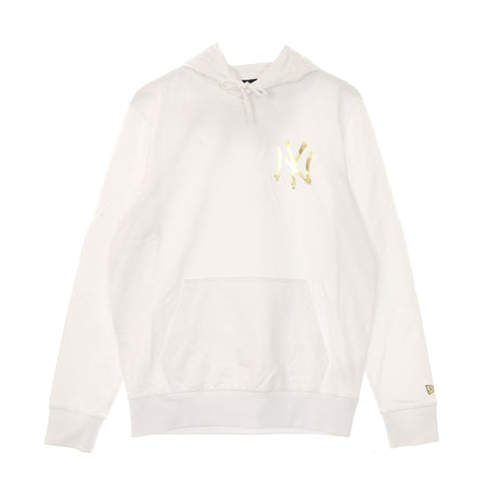 NEW ERA Felpa Leggera Cappuccio Uomo Mlb Metallic Hoodie Neyyan White da uomo