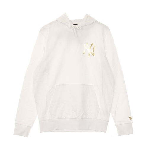 NEW ERA Felpa Leggera Cappuccio Uomo Mlb Metallic Hoodie Neyyan White da uomo