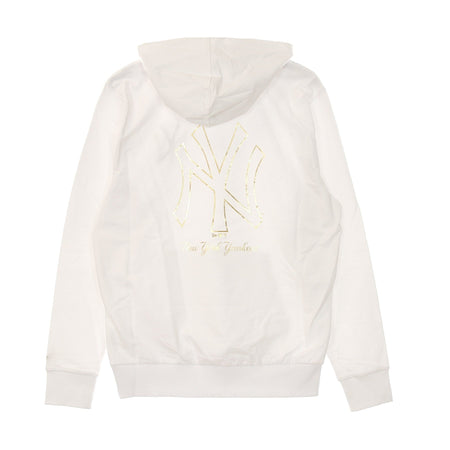 NEW ERA Felpa Leggera Cappuccio Uomo Mlb Metallic Hoodie Neyyan White da uomo