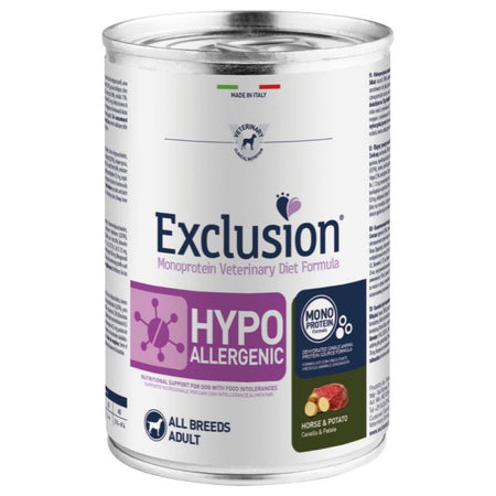 Exclusion Hypoallergenic paté Cani Adulti All Breeds cavallo e patate 400 gr