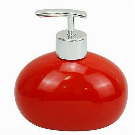 Dispenser Per Sapone Liquido Ceramica Rosso Dosatore Moderno Arredo Bagno 79260