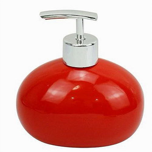 Dispenser Per Sapone Liquido Ceramica Rosso Dosatore Moderno Arredo Bagno 79260