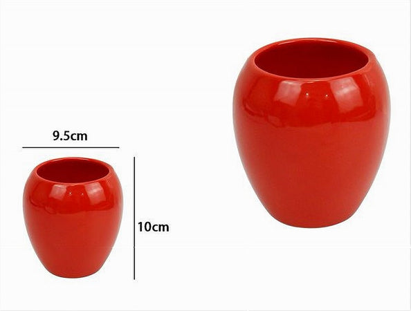 Bicchiere Porta Spazzolini Ceramica Rosso Moderno Accessorio Arredo Bagno 79261