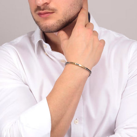 Bracciale MORELLATO uomo Tennis dorato / cristalli neri