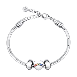 Bracciale MORELLATO donna Drops bangle acciaio / cuore color
