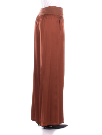 Manila Grace Pantaloni Marrone da donna