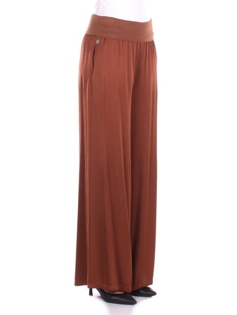 Manila Grace Pantaloni Marrone da donna