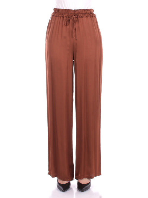 Manila Grace Pantaloni Marrone da donna