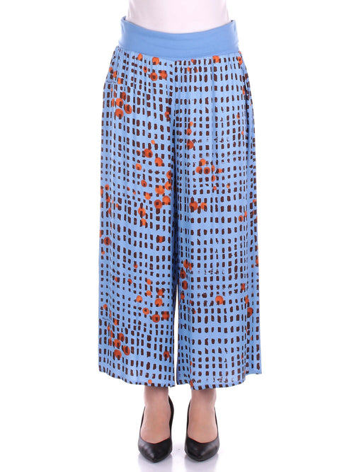 Manila Grace Pantaloni Celeste da donna