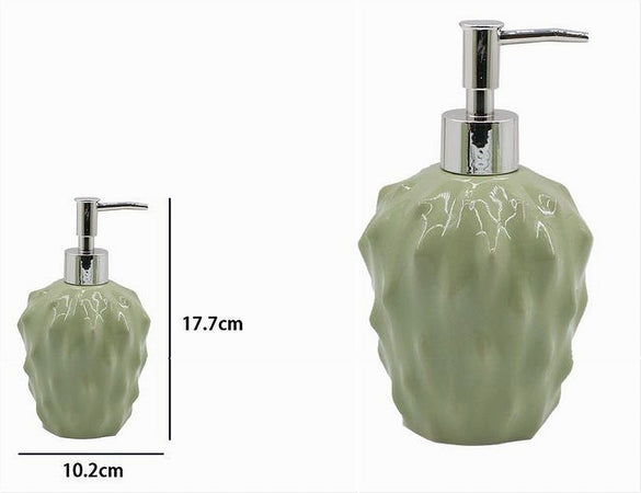 Dispenser Per Sapone Liquido Verde Effetto Cactus Accessorio Arredo Bagno 79933