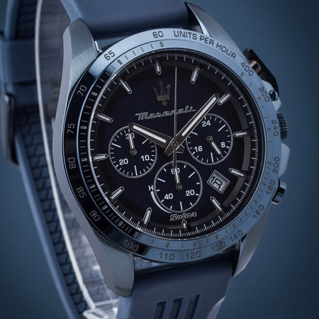 Orologio MASERATI uomo Solar blue cronografo gomma blu