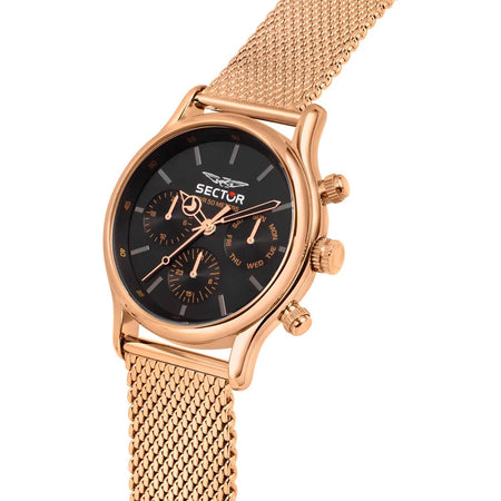 Orologio SECTOR uomo 660 multi funzione acciaio oro rosa / nero