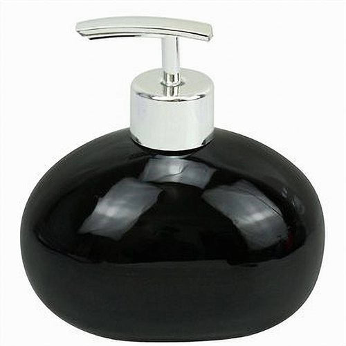 Dispenser Per Sapone Liquido In Ceramica Nero Dosatore Moderno Arredo Bagno 79248