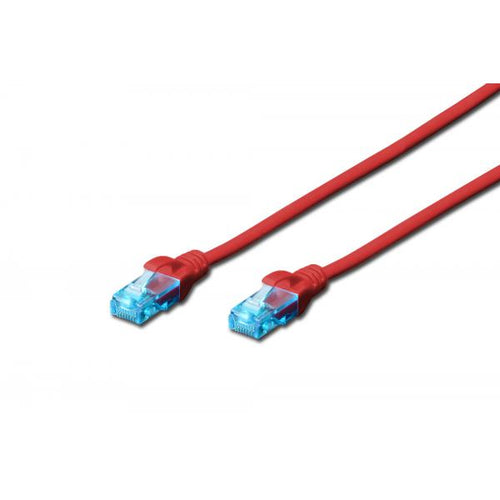 Cavo di rete UTP dritto non schermato CaT. 5E con Plug - Lunghezza 3Mt. - Rosso