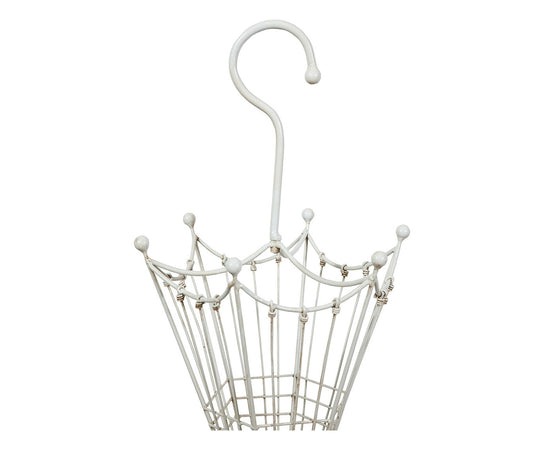Biscottini Portaombrelli in ferro battuto finitura bianca anticata L32xPR32xH83 cm Pratico