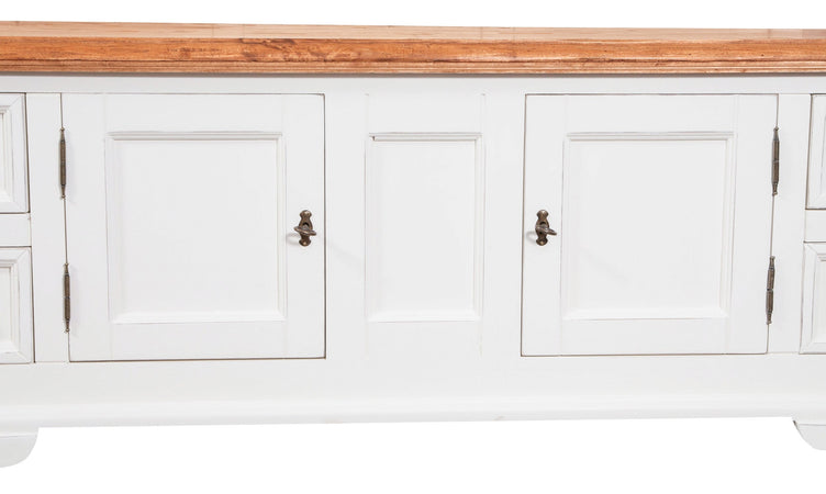 Biscottini Biscottini Mobile Porta TV Country Legno Tiglio Bianco Anticato Naturale